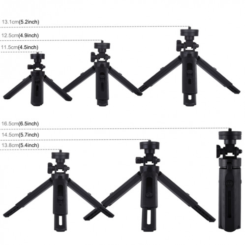 PULUZ 6.2 pouces 16cm USB 3 modes Dimmable Anneau LED Vlogging Photographie Lumières vidéo + Kit de montage de trépied de poche avec tête de trépied à chaussure froide (Noir) SP059B544-015