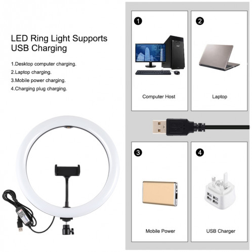 Puluz 11,8 pouces 30cm RGBW Light + 1.1M Trépied Surface courbe Dimmable LED Dual Couleur Température Température LED Bague Selfie Vlogging Vidéo LIGHT LIGHT BRILLER KITS AVEC TÊTE DE TRIPODE DE TRIPODE DE TÊTE DE SP067B699-019