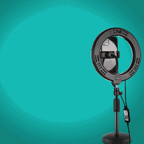 PULUZ 7.9 pouces 20cm RGBW Light + Base ronde Support de bureau Dimmable LED Double température de couleur LED Anneau lumineux incurvé Vlogging Selfie Photography Video Lights avec pince de téléphone (Noir) SP080B739-018