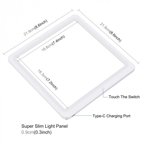PULUZ 25CM pliable bague de cri de cri de cri à LED d'éclairage de photo de tente de studio + tampon de panneau de lampe lumineuse sans ombre avec 12 couleurs Taille: 25cm x 25cm x 25cm (noir) SP101B740-013