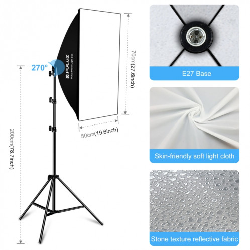 Kit de photographie PULUZ LED Light Studio Softbox avec fond et support réfléchissant et trépied et sacs de sable () SP12EU1827-08