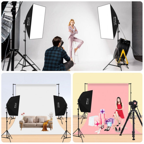 Kit d'éclairage Softbox Softbox Puluz 2 pcs 50x70cm Professional Photo Studio photographie Équipement de la photographie avec 8 x E27 20W E27 Socket Socket Lighting Kit d'éclairage pour la photographie de portrait de SP34US1661-010