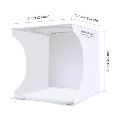 PULUZ 30 cm anneau pliant panneau lumineux Photo éclairage Studio tir tente boîte Kit boîte avec panneau de lumière sans ombre SP32011117-012