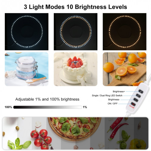 PULUZ 30 cm anneau pliant panneau lumineux Photo éclairage Studio tir tente boîte Kit boîte avec panneau de lumière sans ombre SP32011117-012