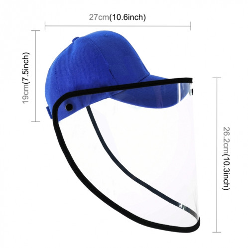 50 PCS Anti-Saliva Splash Anti-Spitting Anti-Fog Anti-Oil Protective Baseball Cap Mask Masque amovible Face Shield (Bleu) SH463L996-014