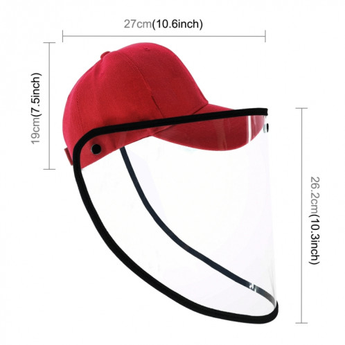 50 PCS Anti-Salive Splash Anti-Spitting Anti-Fog Anti-Oil Protective Baseball Cap Mask Masque Visage Amovible (Rouge) SH463R1462-014