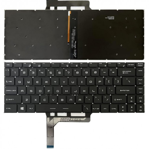 Clavier d'ordinateur portable version US avec rétroéclairage pour MSI GS65 / GS65VR / MS-16Q2 / Stealth 8SE /8SF / 8SG /Thin 8RE / Thin 8RF (Noir) SH004B505-06