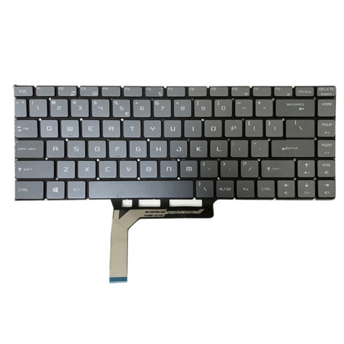 Clavier d'ordinateur portable version US avec rétroéclairage pour MSI GS65 / GS65VR / MS-16Q2 / Stealth 8SE /8SF / 8SG /Thin 8RE / Thin 8RF (Gris) SH004H1244-06