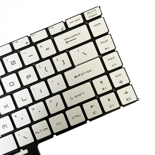 Clavier d'ordinateur portable version US avec rétroéclairage pour MSI GS65 / GS65VR / MS-16Q2 / Stealth 8SE /8SF / 8SG /Thin 8RE / Thin 8RF (Argent) SH004S1232-06