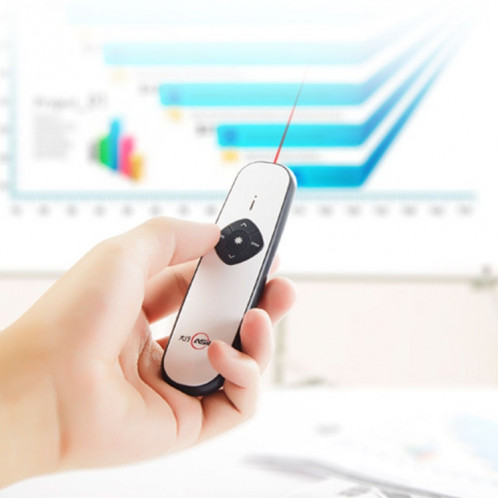 ASiNG A800 USB Charge 2.4GHz Wireless Presenter PowerPoint Clicker Représentation Pointeur de contrôle, Distance de contrôle: 100m (Blanc) SA082W498-011