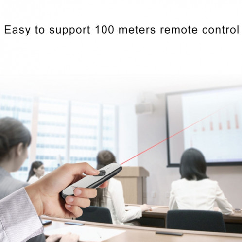 ASiNG A800 USB Charge 2.4GHz Wireless Presenter PowerPoint Clicker Représentation Pointeur de contrôle, Distance de contrôle: 100m (Blanc) SA082W498-011