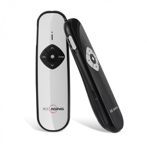 ASiNG A800 USB Charge 2.4GHz Wireless Presenter PowerPoint Clicker Représentation Pointeur de contrôle, Distance de contrôle: 100m (Blanc) SA082W498-011