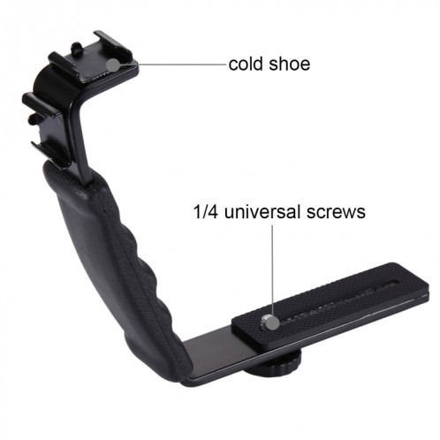 PULUZ L-Shape Bracket Support pour poignées avec monture de griffe double face pour flash vidéo, appareil photo reflex numérique SP30111992-09