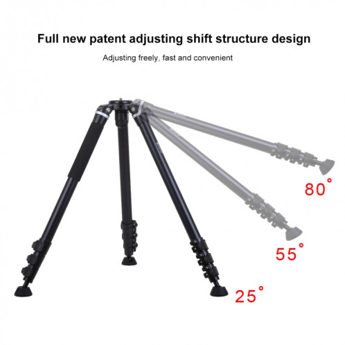 Support de trépied en métal à 4 sections pliantes PULUZ pour appareils photo reflex numériques / reflex, hauteur ajustable: 97-180cm SP3029393-010