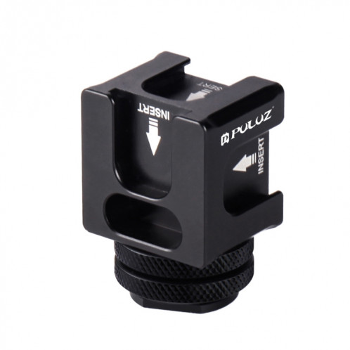 PULUZ 4-Head Hot Shoe Mount Adapter Microphone Flash Light Support de support en alliage d'aluminium SP3032364-05