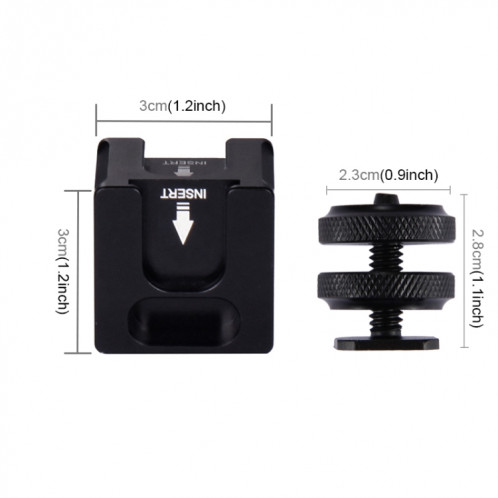 PULUZ 4-Head Hot Shoe Mount Adapter Microphone Flash Light Support de support en alliage d'aluminium SP3032364-05