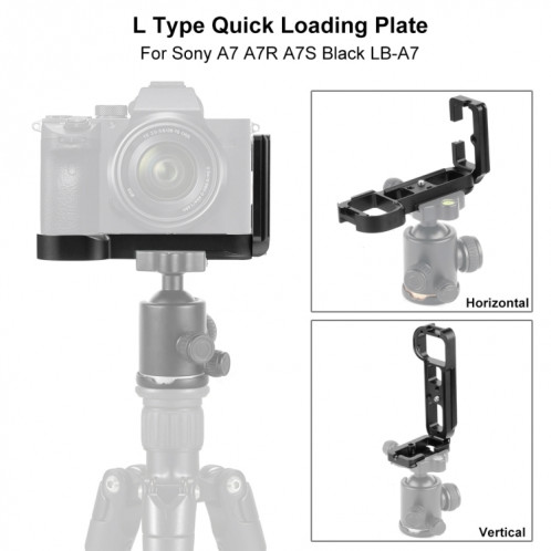 Support de base pour support de plaque à dégagement rapide PULUZ 1/4 pouce pour Sony A7R / A7 / A7S / A7R2 / A7M2 / A7S2 (Noir) SP039B381-09