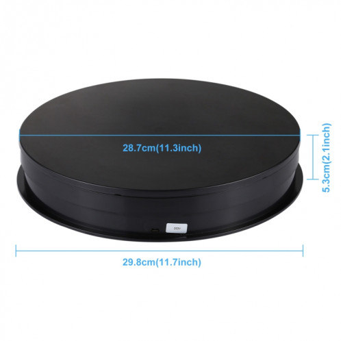 PULUZ 30cm USB Tourne-Disque Rotatif Électrique Présentoir Accessoires De Prise De Vue Vidéo Tourne-Disque pour La Photographie, Charge 10-20kg (Noir) SP049B348-010