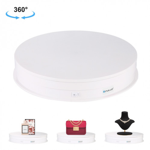 PULUZ 30cm USB Tourne-Disque Rotatif Électrique Présentoir Accessoires De Prise De Vue Vidéo Tourne-Disque pour La Photographie, Charge 10-20kg (Blanc) SP049W1410-010