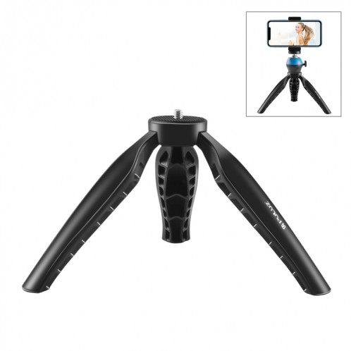 PULUZ Simple Mini support de trépied de bureau en ABS avec vis 1/4 pouce pour reflex numérique et appareils photo numériques, hauteur de travail: 9 cm (noir) SP055B559-07