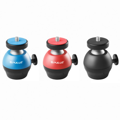 Adaptateur de trépied ABS à tête sphérique en alliage d'aluminium CNC à vis 1/4 pouce PULUZ (rouge) SP056R94-06