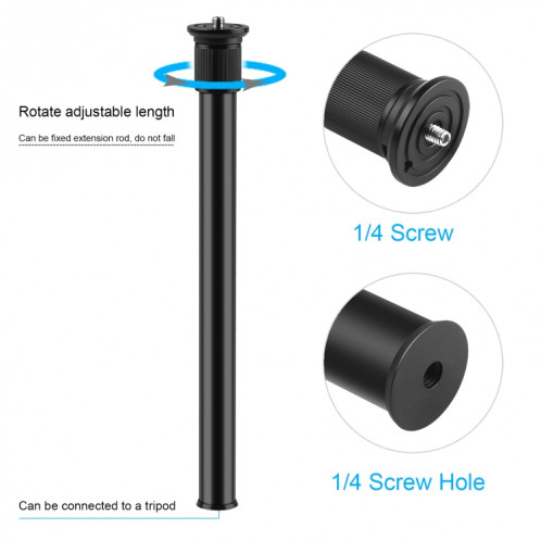 CLAMP PULUZ C STACHET DE STACHET DE STRAT D'EXTENSION Central TIME D'ARRÊTE DE TIGE DE TIME DE TIGNEUR DE TIGNEUR DE TIGNEUR DE TIGNEUR DE TIGNEUR: 33-60CM (Noir) SP063B1348-06