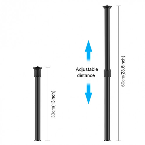Extension télescopique Puluz Porte-tige d'arbre central, Tige Longueur: 33-60cm (Noir) SP066B806-05