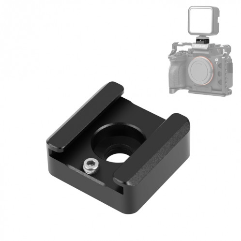 PULUZ Expand Cold Shoe Mount Adapter Microphone Flash Light Support de support en alliage d'aluminium (Noir) SP108B1581-07