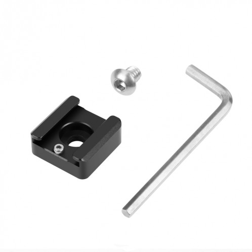 PULUZ Expand Cold Shoe Mount Adapter Microphone Flash Light Support de support en alliage d'aluminium (Noir) SP108B1581-07
