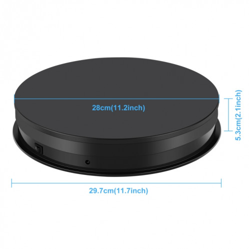PULUZ 30cm de réglage de la vitesse de réglage de la vitesse de plateau tournable en rotation, chargez 10-15 kg, bougie de l'UE (noir) SP131B545-09