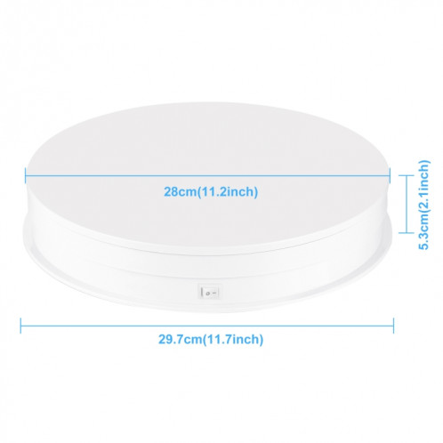 Puluz 30cm de réglage de la vitesse de réglage de la vitesse de plateau tournable en rotation, chargez 10-15 kg, bougie de l'UE (blanc) SP131W446-09