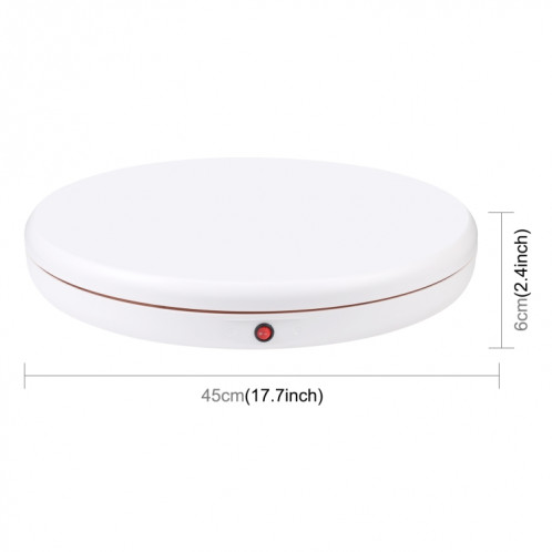 PULUZ 45cm Télécommande Ajustant La Vitesse Rotation Platine Présentoir, Blanc, Charge 100kg SP46EU1041-09