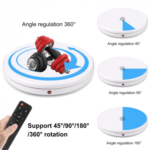PULUZ 45cm Télécommande Ajustant La Vitesse Rotation Platine Présentoir, Blanc, Charge 100kg SP46EU1041-09