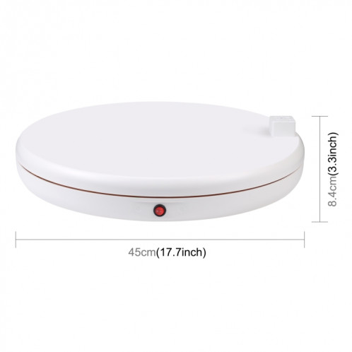 PULUZ 45cm Télécommande Ajustant La Vitesse Tournante Présentoir Avec Prise De Courant, Blanc, Charge 100kg SP48EU1308-09