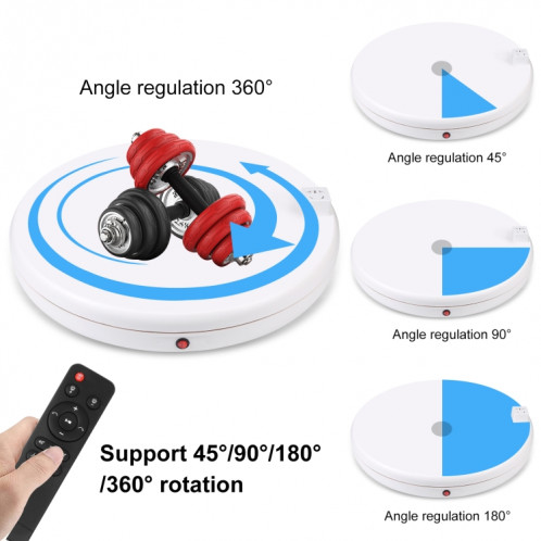 PULUZ 45cm Télécommande Ajustant La Vitesse Tournante Présentoir Avec Prise De Courant, Blanc, Charge 100kg SP48EU1308-09