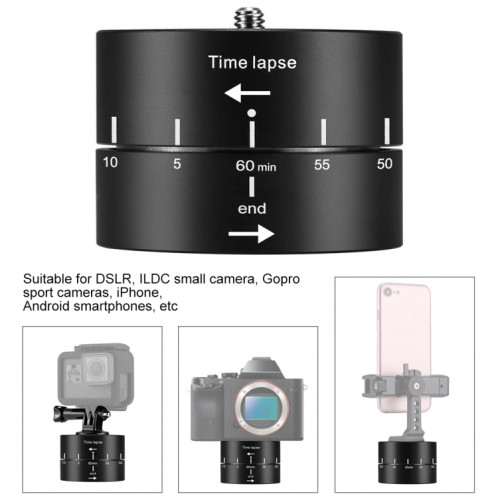 Rotation panoramique PULUZ à 360 degrés Adaptateur principal pour trépied avec stabilisateur en accéléré SP3515781-08