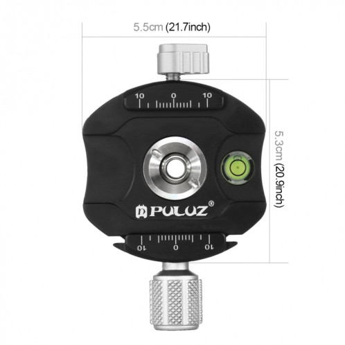 Plateau à démontage rapide en alliage d'aluminium PULUZ pour tête panoramique (Gris) SP521H1393-012