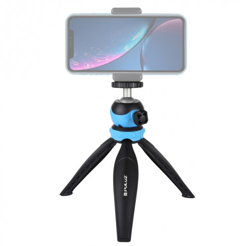 PULUZ Support de trépied en plastique de poche de 20 cm avec rotule à 360 degrés pour smartphones, GoPro, appareils photo reflex numériques (bleu) SP537L320-09