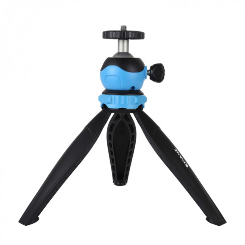 PULUZ Support de trépied en plastique de poche de 20 cm avec rotule à 360 degrés pour smartphones, GoPro, appareils photo reflex numériques (bleu) SP537L320-09