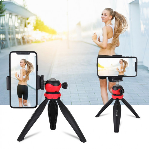 PULUZ Support de trépied en plastique de poche de 20 cm avec rotule à 360 degrés pour smartphones, GoPro, appareils photo reflex numériques (rouge) SP537R1701-09