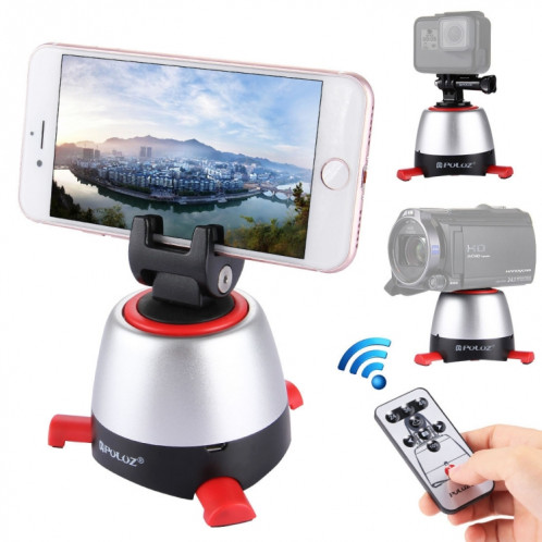 Tête panoramique PULUZ Electronic à rotation à 360 degrés avec télécommande pour téléphones intelligents, GoPro, appareils photo DSLR (rouge) SP360R1237-025
