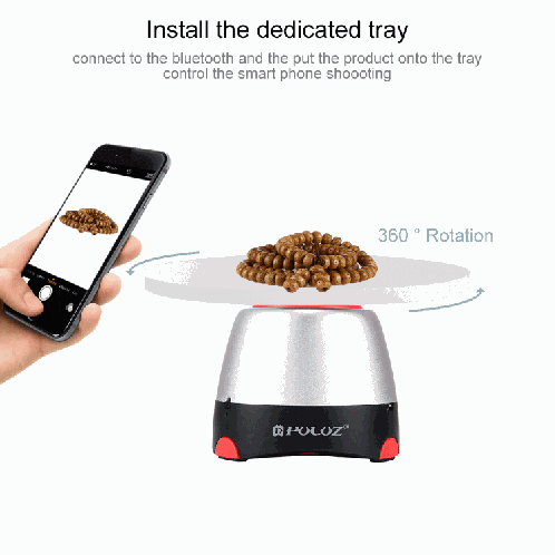 Tête panoramique PULUZ Electronic à rotation à 360 degrés avec télécommande pour téléphones intelligents, GoPro, appareils photo DSLR (rouge) SP360R1237-025