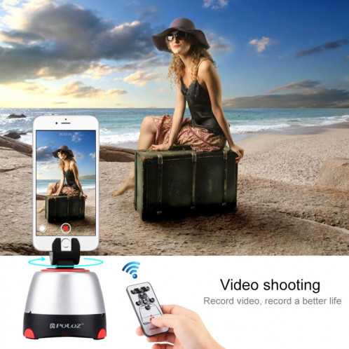 Tête panoramique PULUZ Electronic à rotation à 360 degrés avec télécommande pour téléphones intelligents, GoPro, appareils photo DSLR (rouge) SP360R1237-025