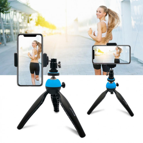 Support de trépied de poche PULUZ Mini avec rotule à 360 degrés pour téléphones intelligents, GoPro, appareils photo DSLR (bleu) SP361L1499-011