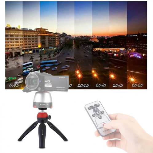 Support de trépied de poche Mini PULUZ avec rotule à 360 degrés pour téléphones intelligents, GoPro, appareils photo DSLR (rouge) SP361R155-011