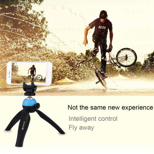 Support de trépied de poche Mini PULUZ avec rotule à 360 degrés et pince de téléphone pour téléphones intelligents (bleu) SP365L1882-013