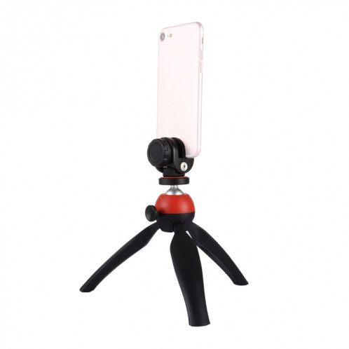 Support de trépied de poche Mini PULUZ avec rotule à 360 degrés et pince de téléphone pour téléphones intelligents (rouge) SP365R1164-013