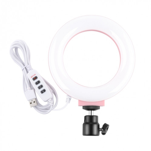 Puluz 4.7 pouces 12cm USB 3 modes Dimmable Bague LED Selfie Beauty Vlogging Photographie Photographie Vidéo avec tête de boule de trépied (rose) SP377F1871-013