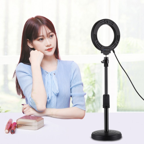 Puluz 4.7 pouces 12cm USB 3 modes Dimmable Bague LED Selfie Beauté Vlogging Photographie Vidéo lumières avec tête de boule de trépied (noir) SPU377957-014
