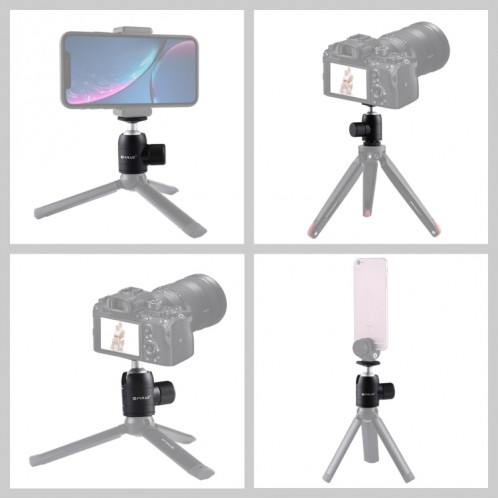 PULUZ Mini Panoramique Montage sur trépied à tête sphérique en métal à angle de 90 degrés pour appareils photo reflex numériques et numériques SPU384649-011